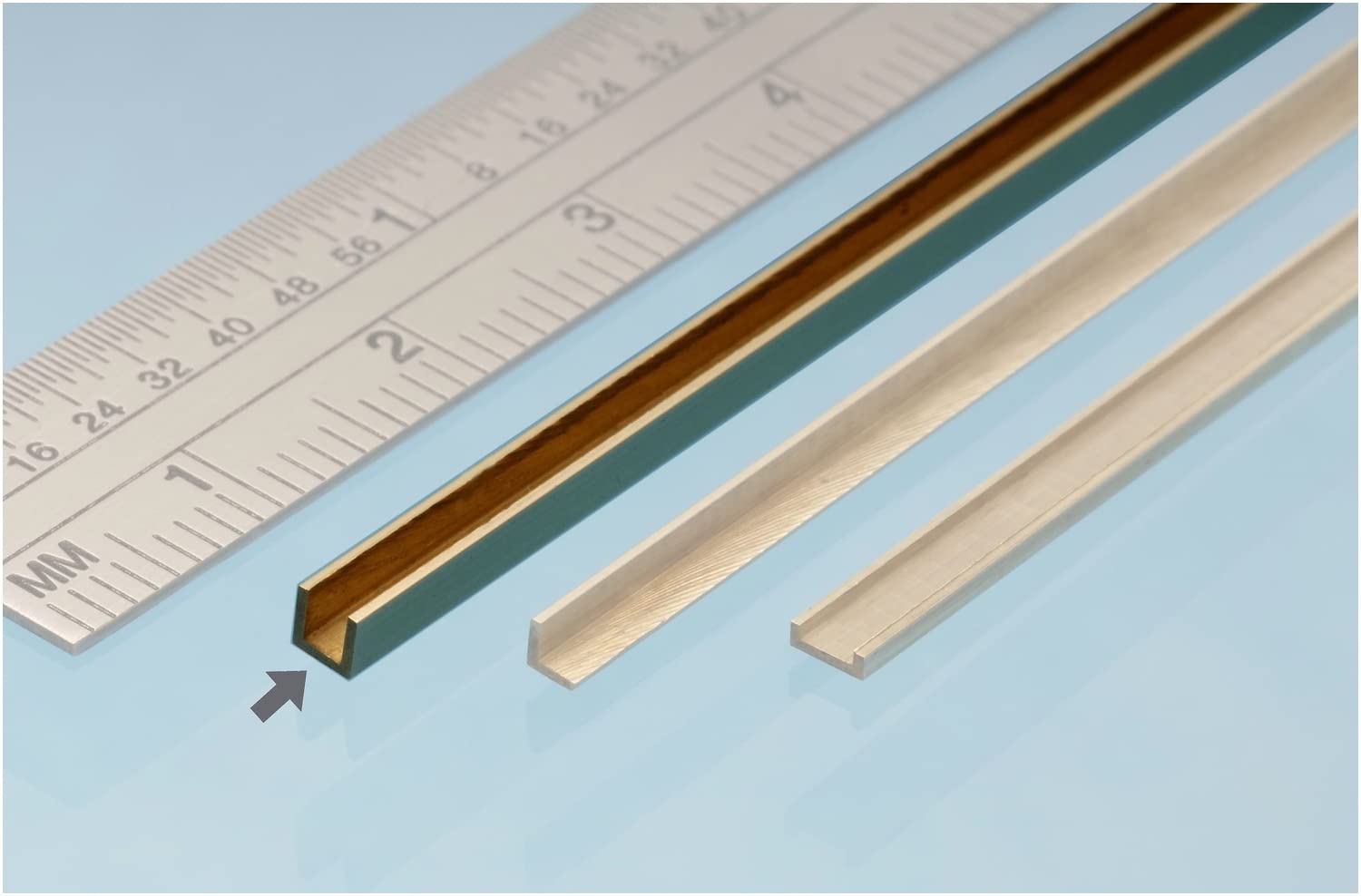 ALBION ALLOYS UC3 Brass U Channel - 1 PC 2.5 X 2.5 mm - U Profile Brass