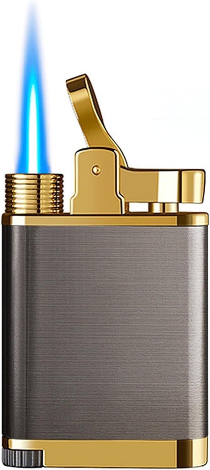 Encendedor recargable resistente al viento con llama de butano, llama ajustable para velas, parrilla, barbacoa, camping (gas no incluido)