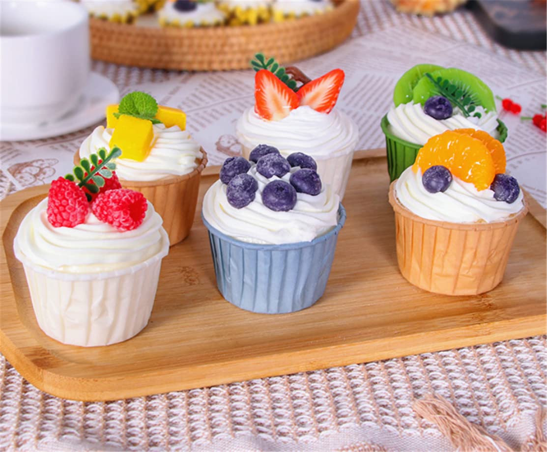 Amazon.co.jp: Skyseen 6個 フェイク カップケーキ 人工クリームケーキ