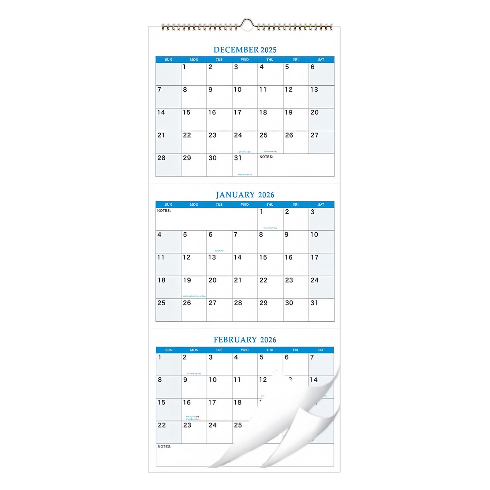 Wall Calendar 2026 - Planning Calendar 2026 | Year Planner for Hanging for Family Living Room Bedroom Office Holiday Daily Planner