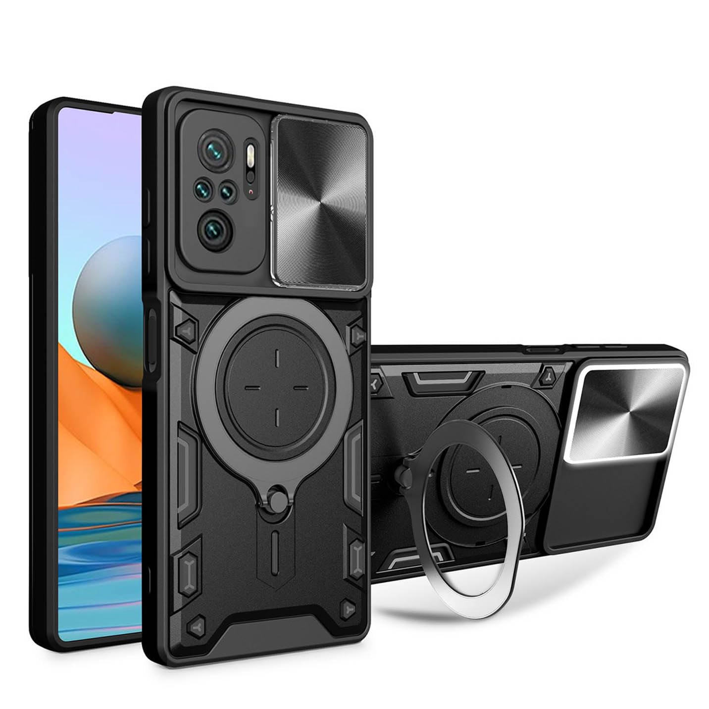 Custodia Sottile In Fibra Di Carbonio Per Redmi Note 10 / Note 10S / Poco M5S | Cover Antiurto Con Retro Spazzolato E Gomma TPU | Protezione Airbag Anti-caduta | Design Antiscivolo E Antimpronta - 2
