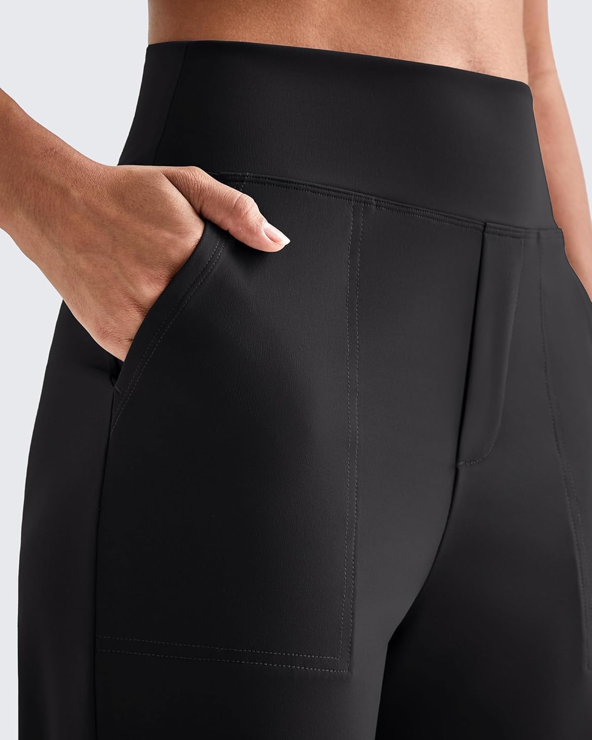 G4Free ShiftReady Pantalon De Yoga Femme Jambe Droite Élégant Stretch Confortable Pantalon Habillé avec Poches Taille Haute Business Casual Jogging