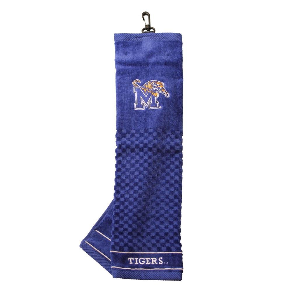 Team Golf NCAA Memphis Tigers Embroidered Golf Towel Embroidered Golf Towel, Checkered Scrubber Design, Embroidered Logo