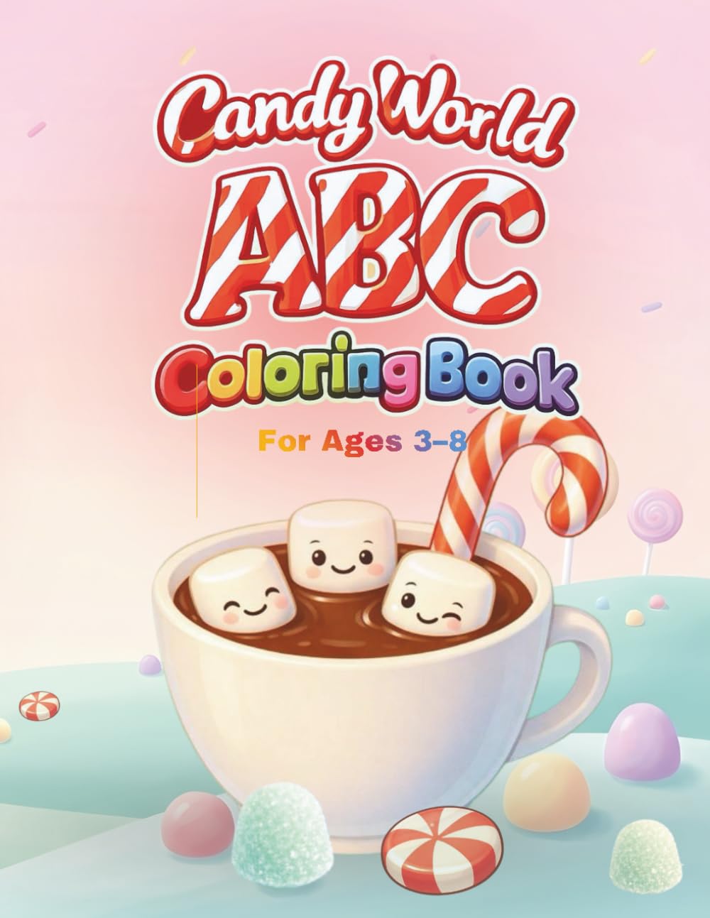 Candy World ABC Coloring Book: Fun & Easy Coloring Pages to Learn the Alphabet