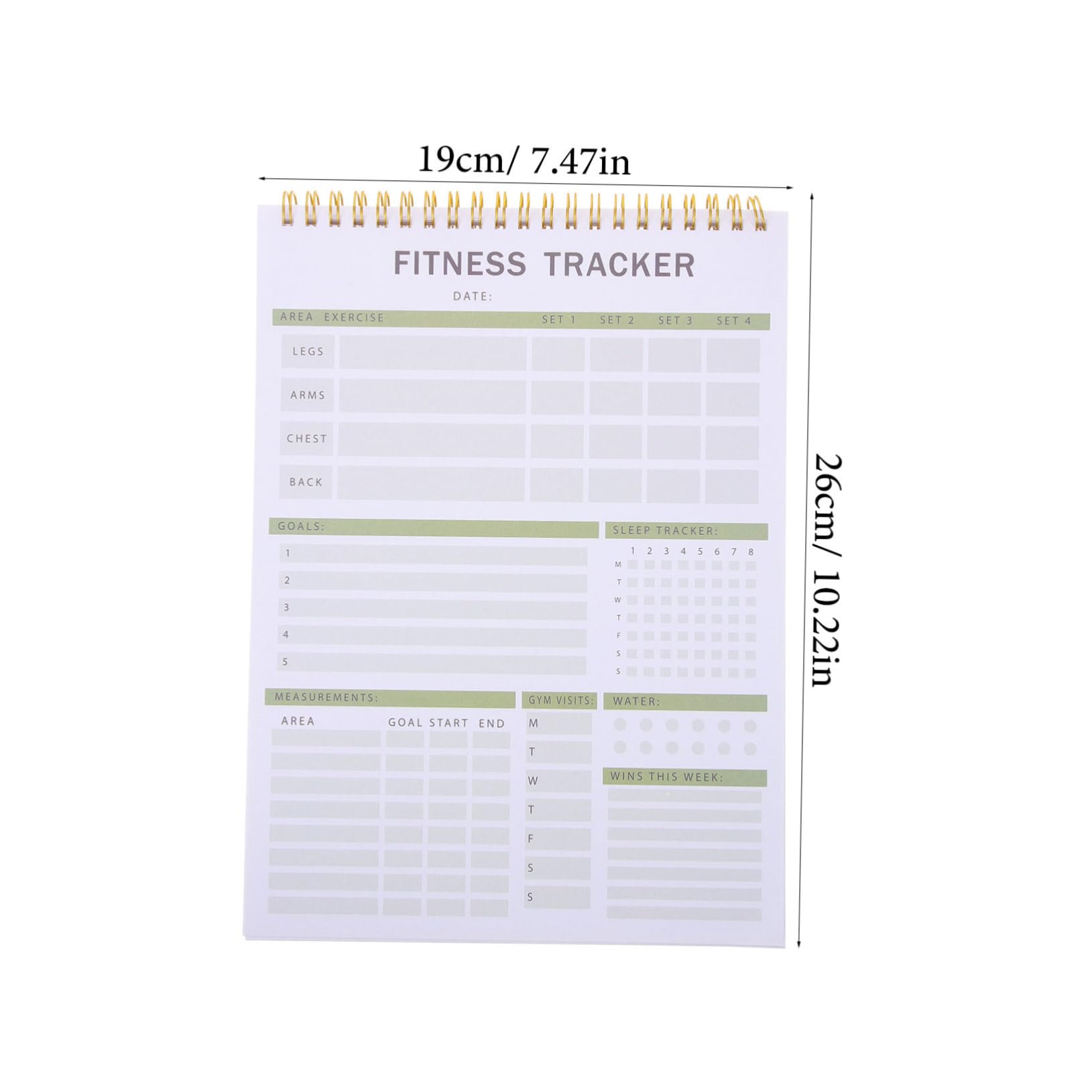 POPETPOP Daily Workout Journal Notebook Portable Fitness Planner Weight Lifting Log Non Exercise Tracker for Habit Formation Self Improvement