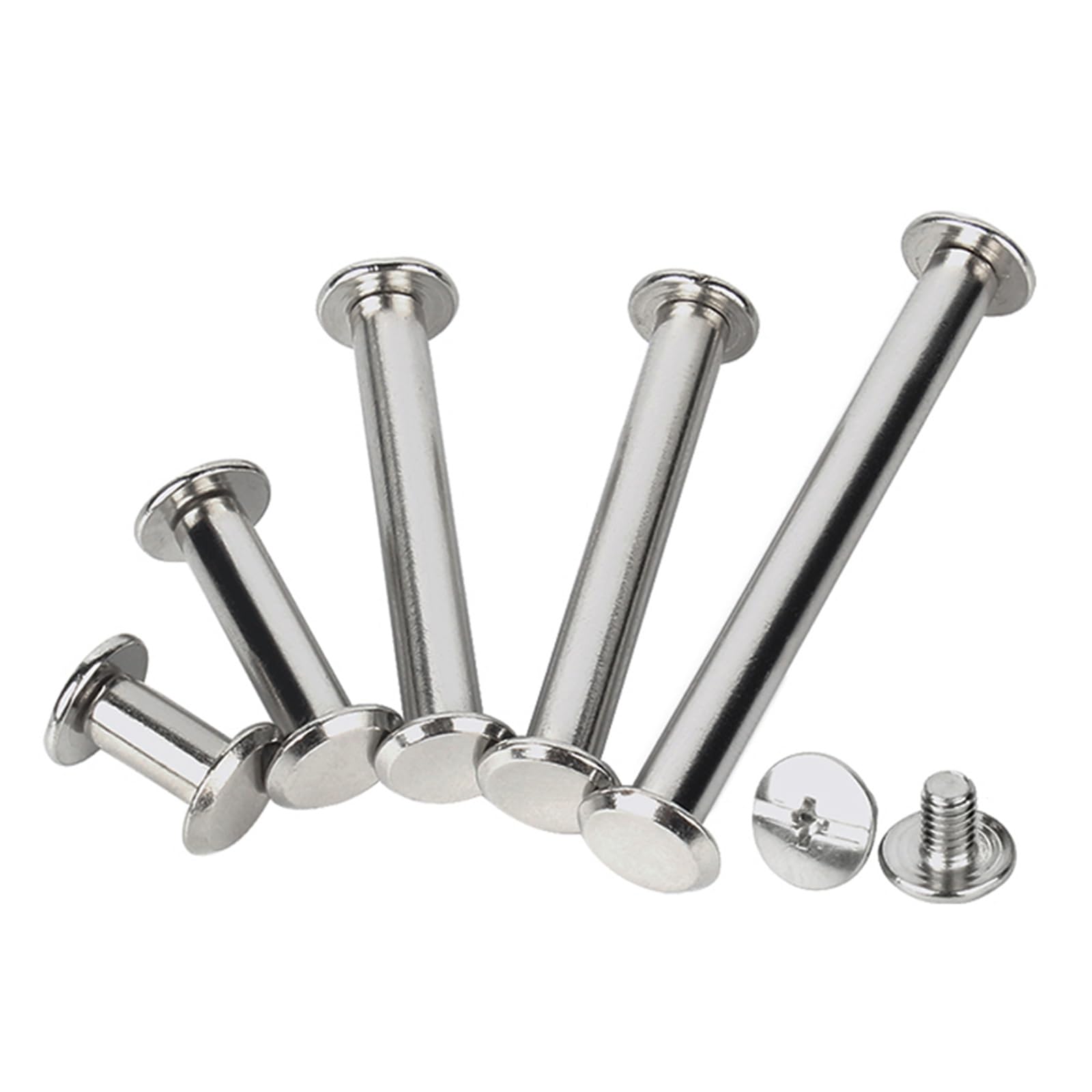 M4 M5 Stecca di bloccaggio testa testa rivetto vite in acciaio inox 304 testa piatta libro a croce album libro dado set (33 mm (5 pezzi), M5)