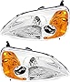 For Honda Civic Coupe Headlights Lamps Set 2001 2002 2003 Halogen Driver and Passenger Side