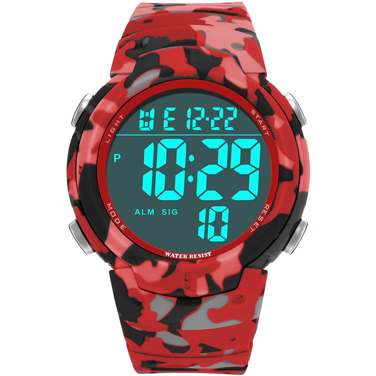 Time Up Digital Dial Army Design Boys 10-19 Years Big Size Waterproof Alarm Function Watch for Youngster-NADID-10X (Red) (B0CY5F3FRW) Amazon Price History, Amazon Price Tracker