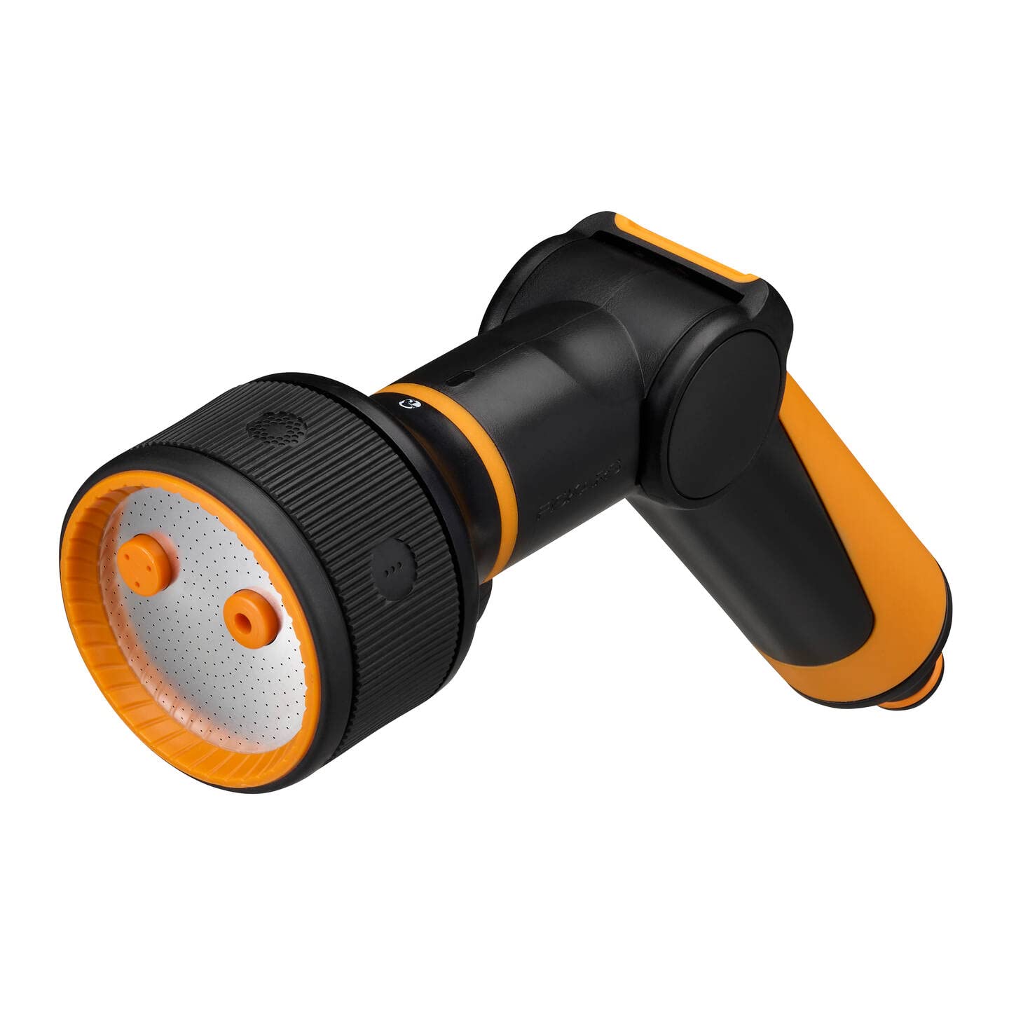 Fiskars spray gun, 3 functions, With jet, mist, rain shower spray pattern, Stepless thumb-operated flow control, Universal size, Black/Orange, 1065486