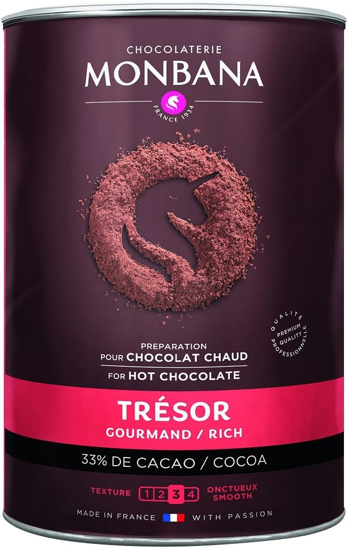 Chocolat en poudre MONBANA, 1 kg Trésor de monbana, préparation pour chocolat gourmand, chocolat chaud