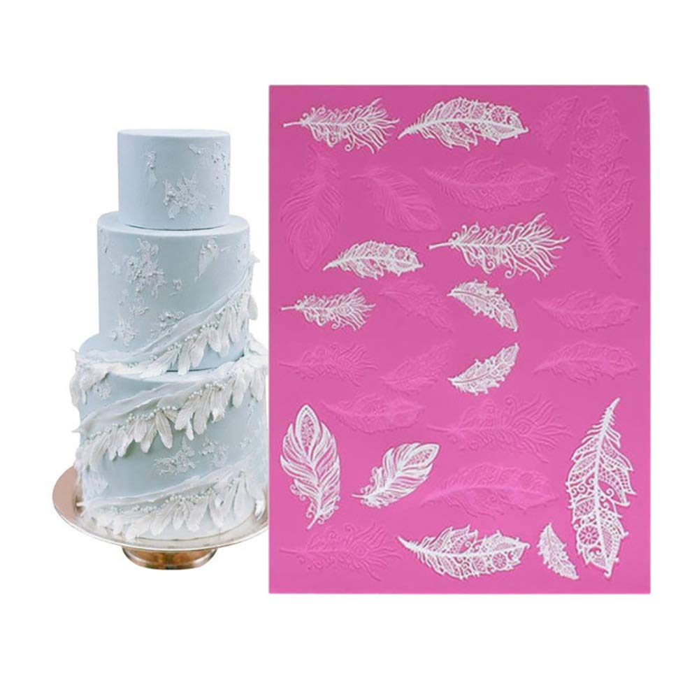 Silicone Fondant Embossing Mat Sugarcraft Feather Lace Pattern Cake Mats |  Desertcart Seychelles, image size:1000x1000