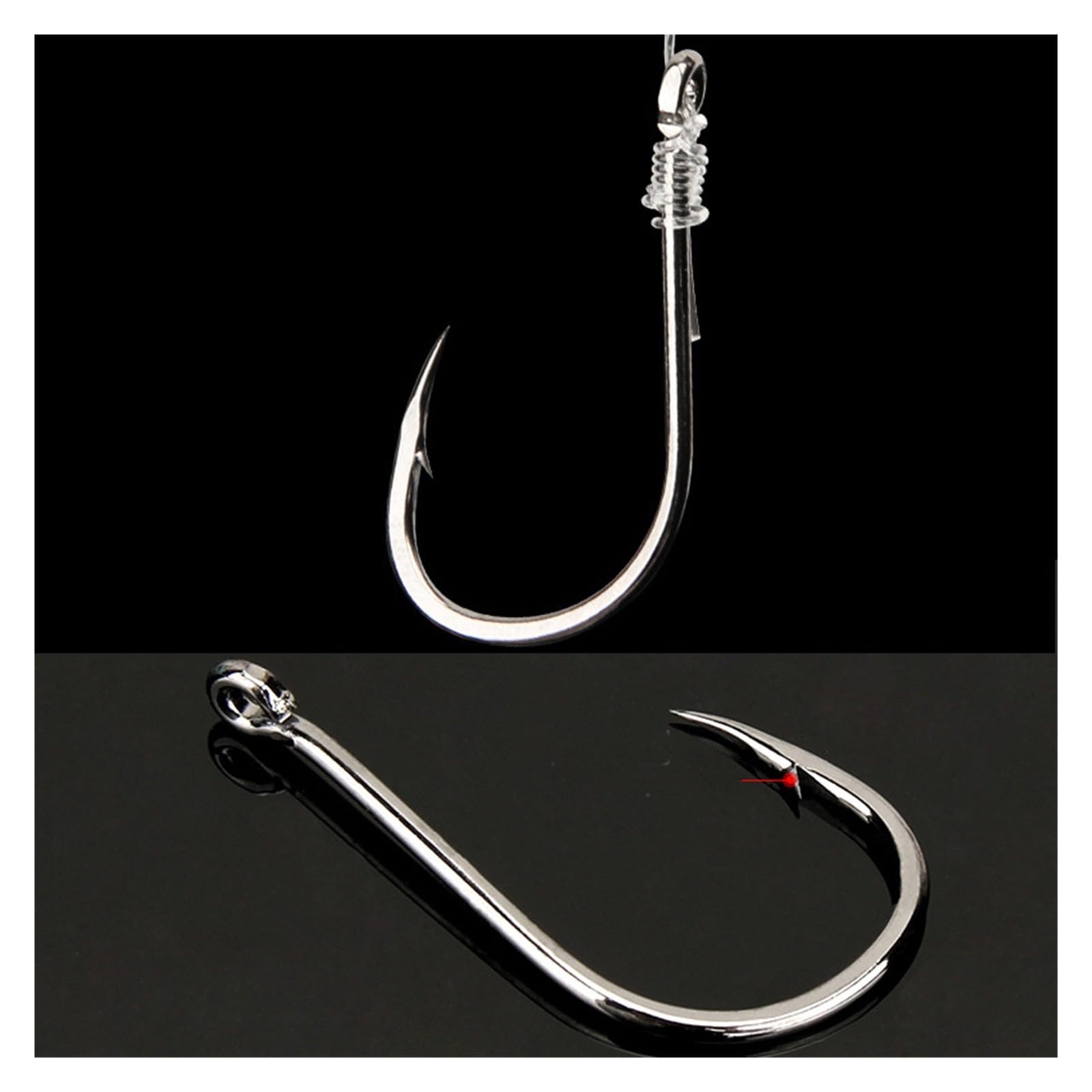 Angel-Jig-Haken, Angelhaken, for Salzwasser-Süßwasser-Angelausrüstung, Angelzubehör, Angelhaken-Set, Angelhaken aus Kohlenstoffstahl mit Widerhaken (Color : 70pcs Black Hooks)