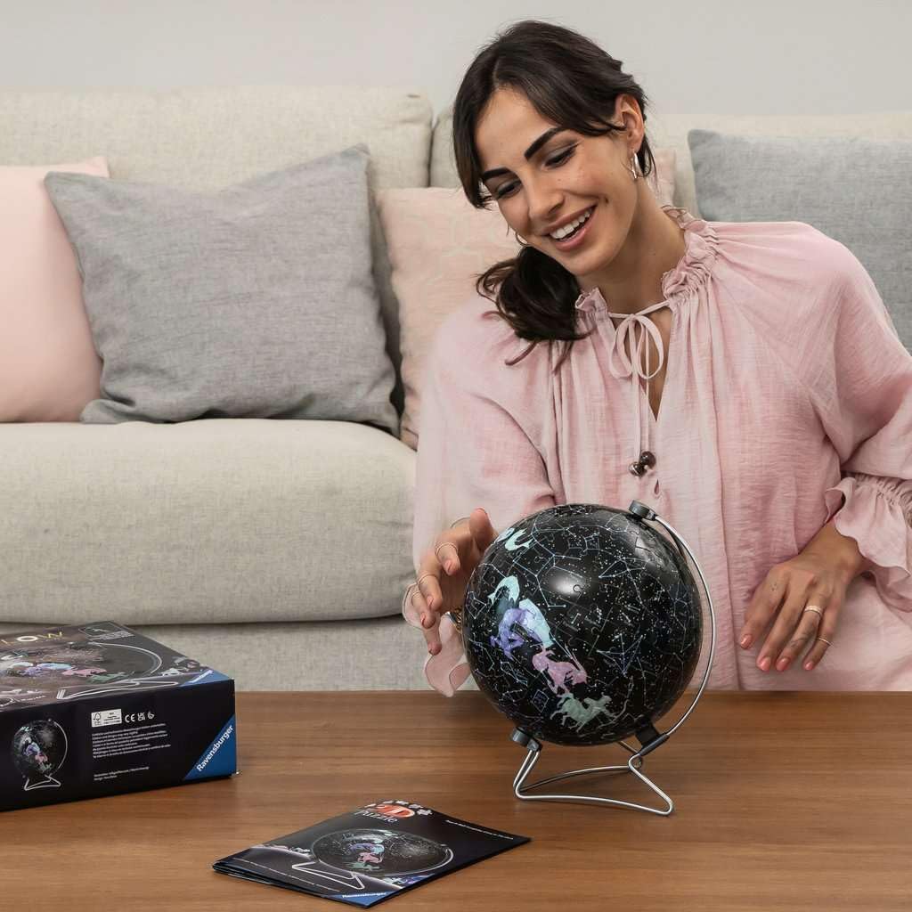 Ravensburger Puzzle-Ball Starglobe with Glow-in-The-Dark Edition: 180 Piece 3D Jigsaw Puzzle for Kids 11544 - Easy Click Technology Means Pieces Fit Together Perfectly