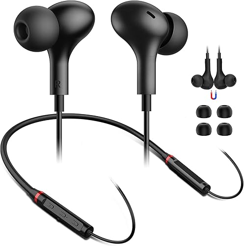 Auriculares Bluetooth con banda para el cuello para Samsung S24 S23 FE auriculares magnéticos con cancelación de ruido, micrófono de sonido estéreo,