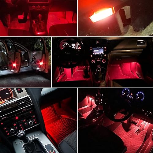 Vista 14 de NJSBYL Golf GTI MK5 MK6 - Luces LED para puerta de cortesía para VW Touareg Tigvan Eos Passat B5 B6 CC Golf 4/5/6 Sharan Beetle Blue LED Guantera