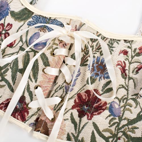 Image of Scarlet Darkness Corset Belt for Women Floral Renaissance Underbust Corset