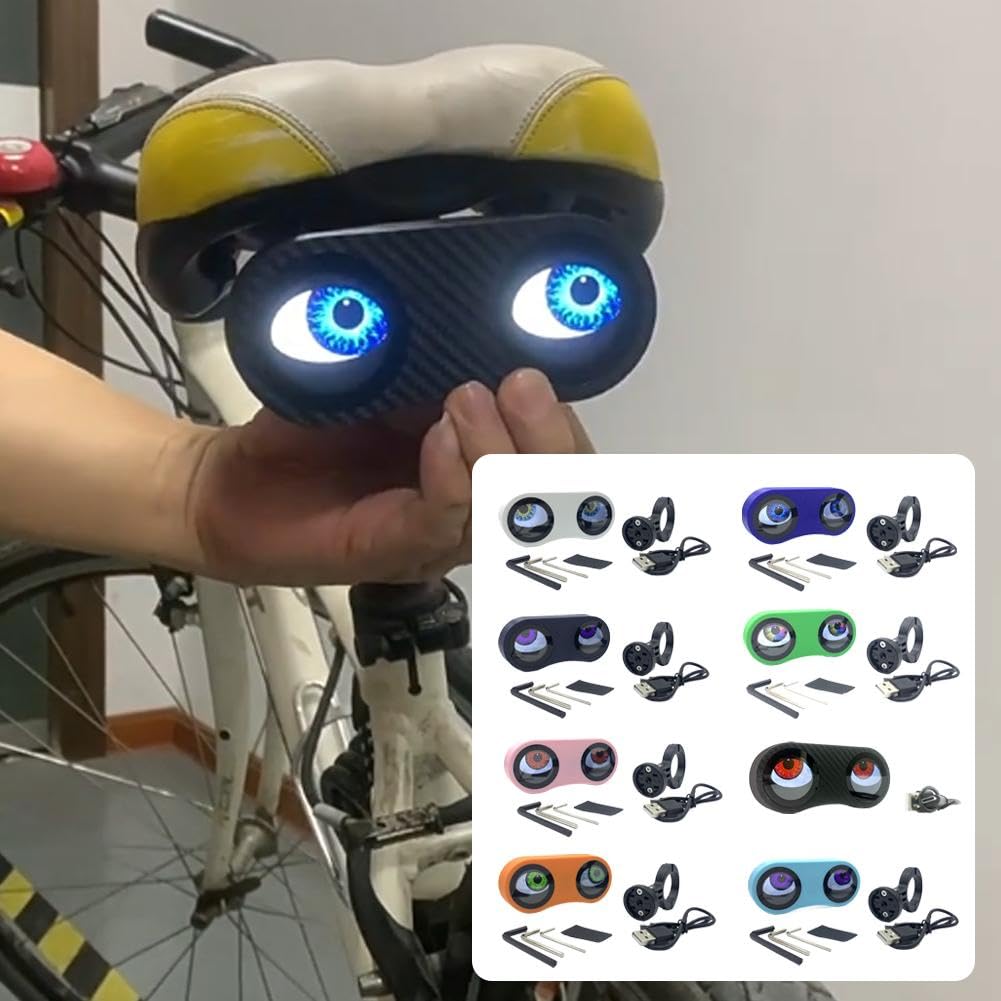 Luz trasera de la bicicleta de los ojos del demonio, luces traseras de la bicicleta de los ojos programables impermeables, luz trasera de la bicicleta de los ojos del diablo recargable USB inteligente