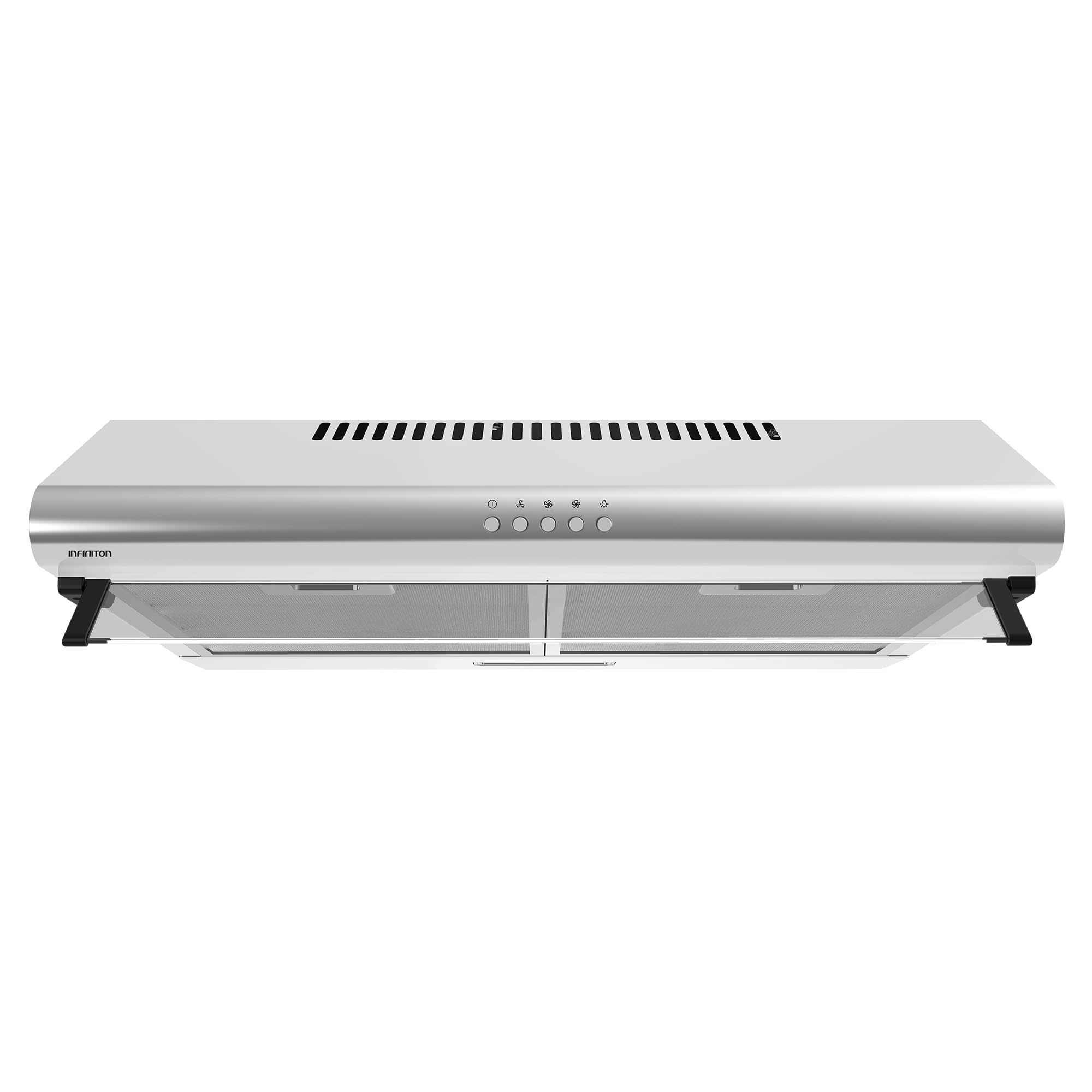 INFINITON Campana Extractora CMPV-620XB10, 200 m3/h, Ancho 60 cm, Altura especial de 105cm para su instalación, Luz LED incorporada,3 Niveles de potencia de succión, Inox