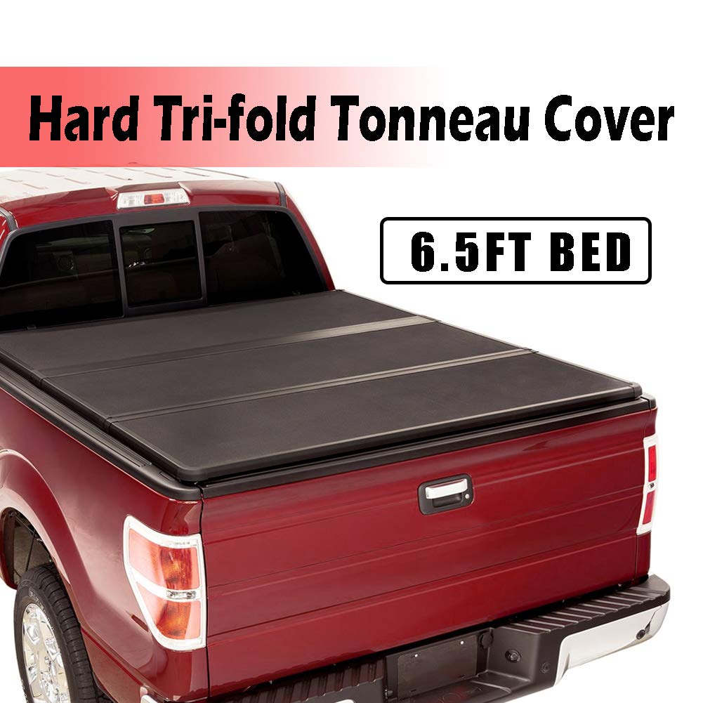 Amazon Com Hard Tri Fold Truck Bed Tonneau Cover For 2009 2018 Dodge Ram 1500 6 5ft Bed 2010 2018 Dodge Ram 2500 3500 6 5ft Bed Hard Solid Truck Bed Cover For 09 18 Ram 1500 10 18 Ram 2500 3500 6 5ft Bed Automotive