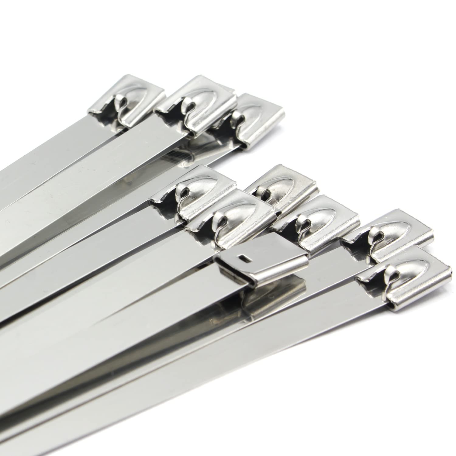 100 fascette stringicavo in metallo, 7,9 x 400 mm, in acciaio inox V2A, antiruggine