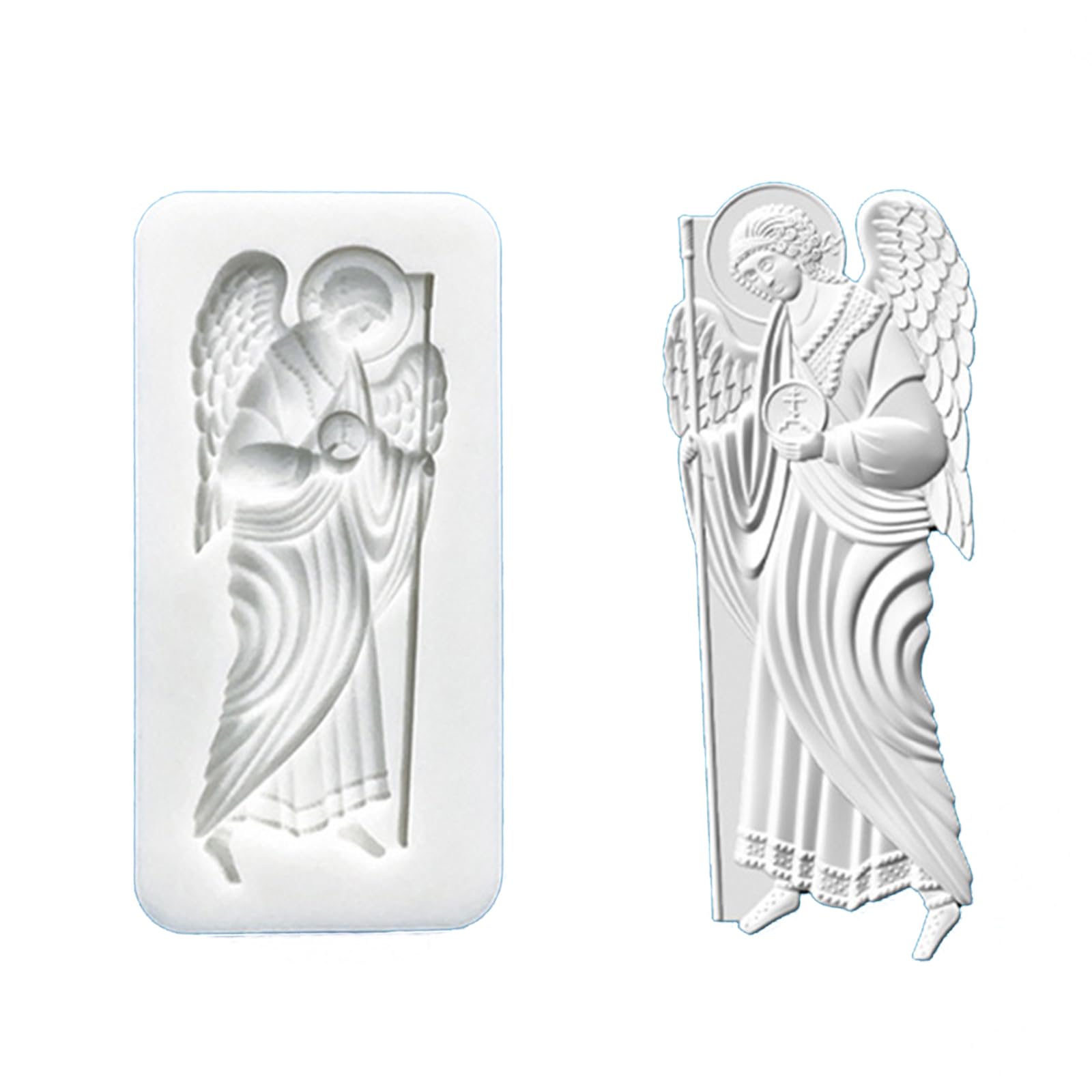 COOLHOOD Angel Embossed Baking Molds Silicone for Easy Releases Chocolate Fondant Craft Projects Angel Relief Pendants Silicone Molds
