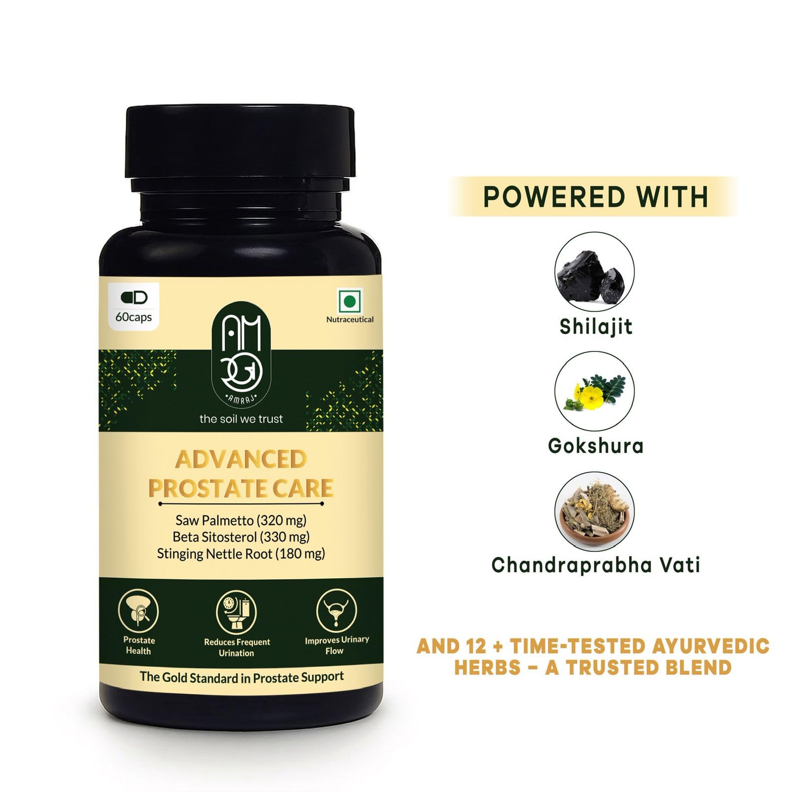 Advanced Prostate Care Natural Prostate Support Supplement with Saw Palmetto, Beta Sitosterol, Nettle Root, Gokshura, Chandraprabha Vati, Shilajit, Lycopene & Pumpkin Seed Extract – 60 Capsules - Image 2 thumbnail