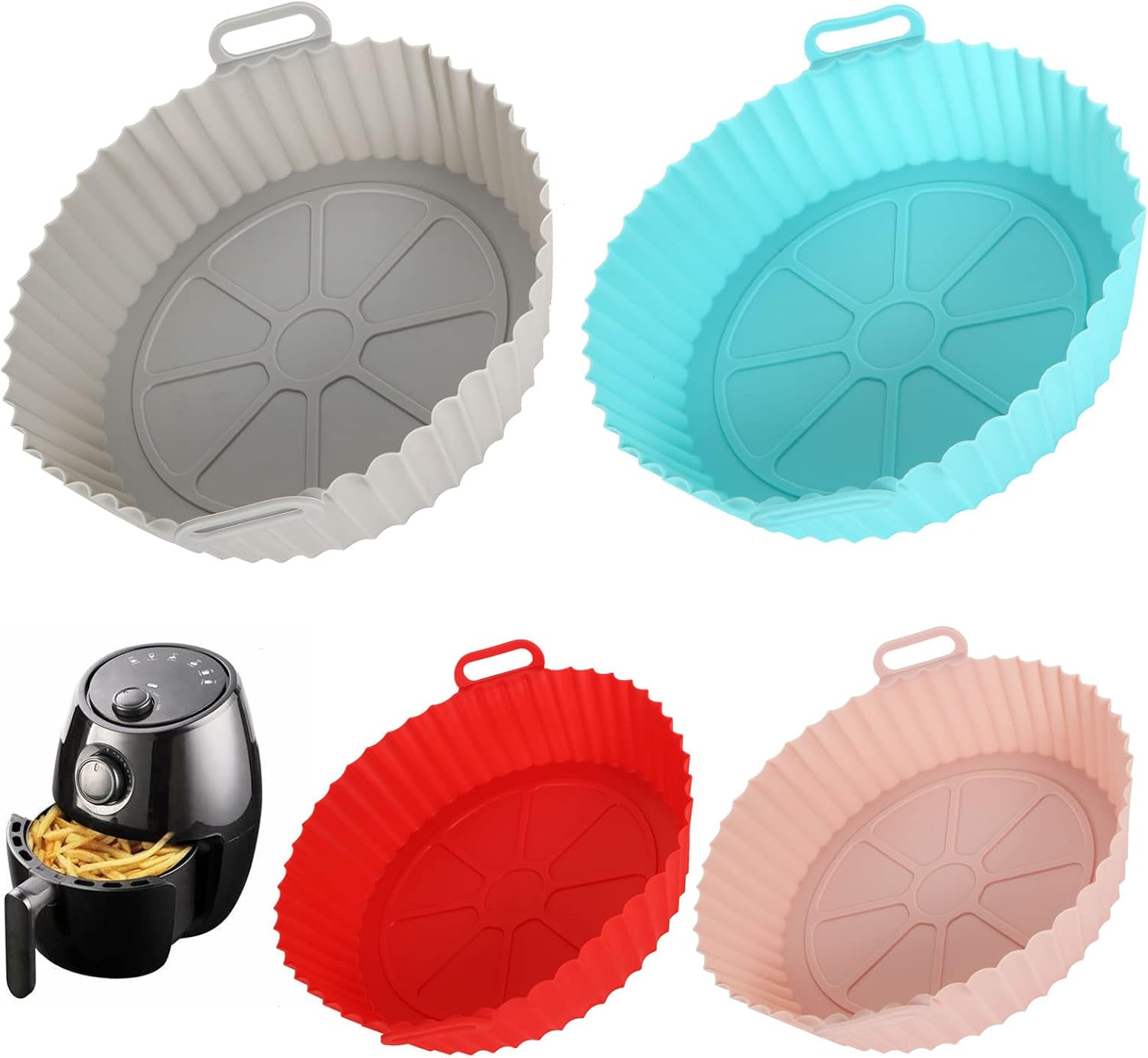 8 Inch Air Fryer Accessoires 24 Stuks, Compatibel Voor De Meeste 4 2l 5 8l Cosori Gowise Philips Ninja Cozyna Gourmia Air Fryers En Grotere Maat Air Fryer Nonstick Vaatwasmachinebestendig