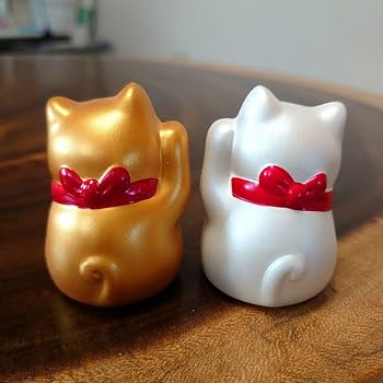 Amazon.co.jp: 招き猫 開運 神田神社 ツインセット 金銀猫 風水