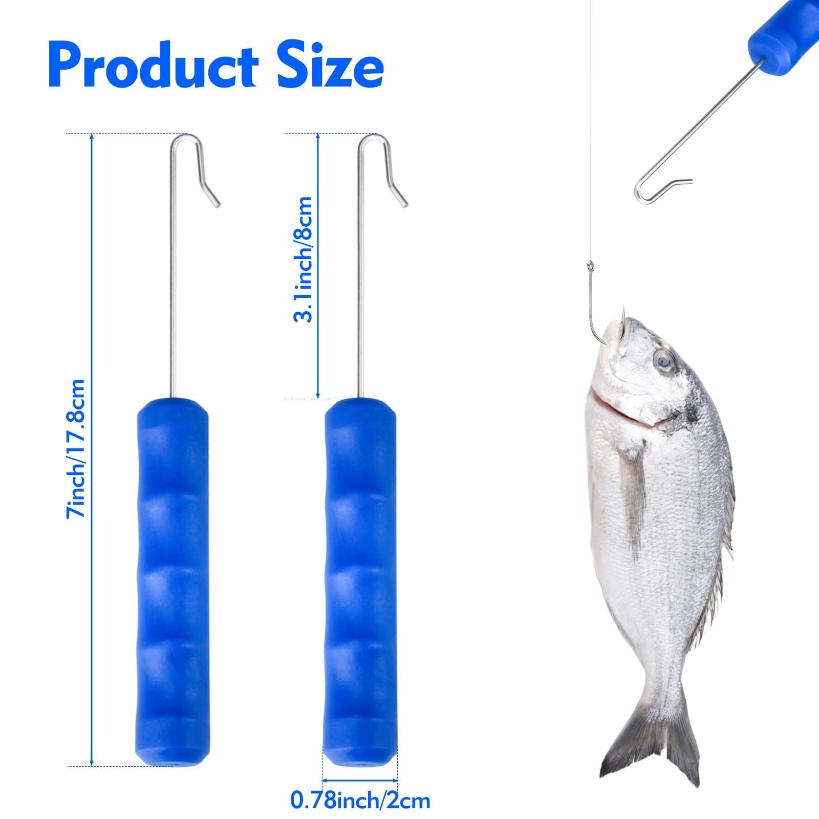 Paquete de 2 removedores de anzuelos de pesca, herramienta de extracción de anzuelos de cebo de pescado de 7 pulgadas, accesorios de pesca portátiles, solución de desenganche para pescadores