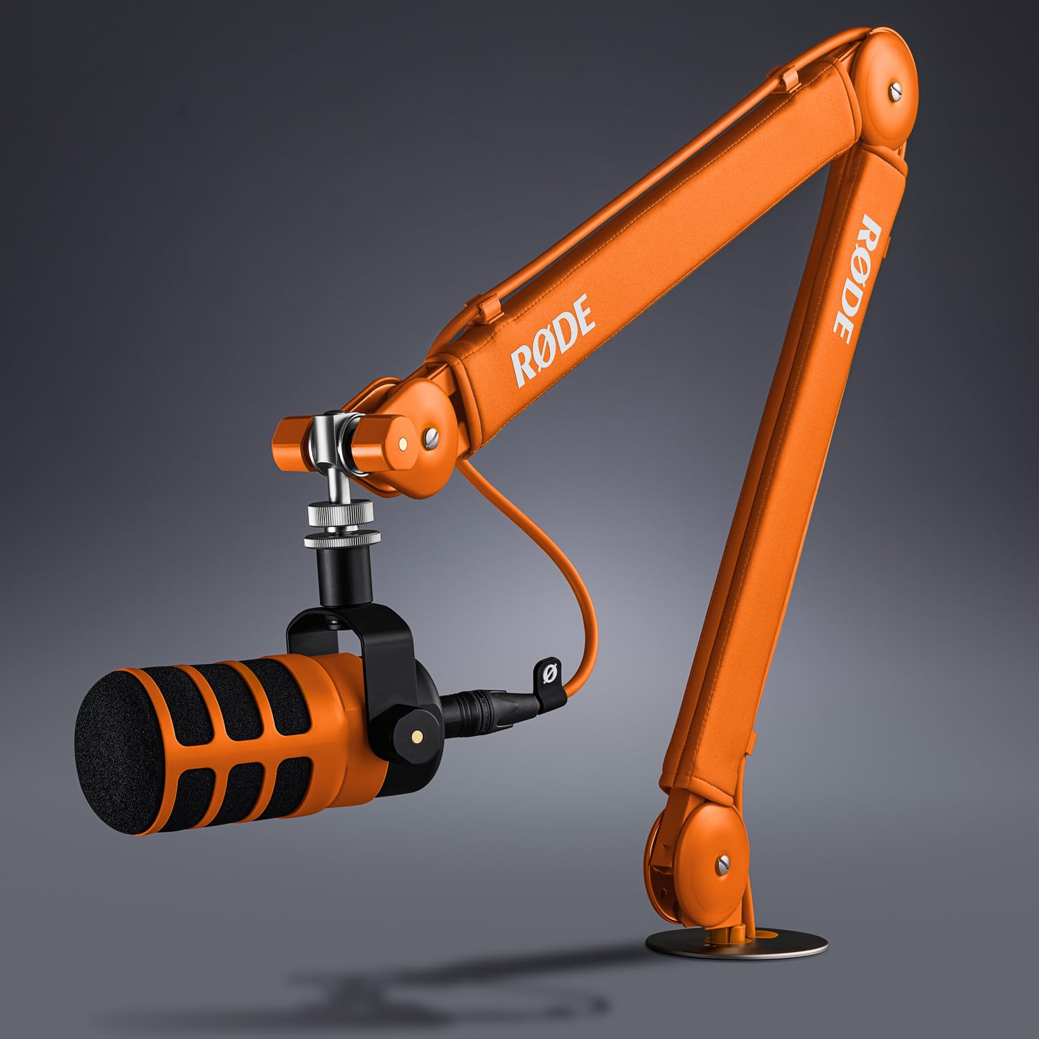 Rode PSA1+ Plus - Brazo articulado para micrófono de mesa, color naranja con cable keepdrum XLR