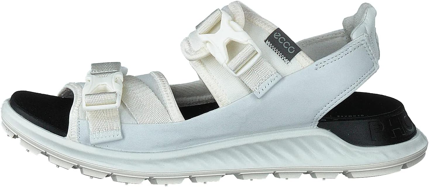 ECCO Women's EXOWRAP 2 Strap Buckle Sport Sandal, White/White, 8-8.5
