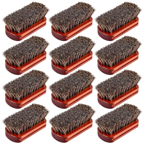 8 Best Horsehair Shoe Brushes for Perfect Shine 4 LemonRoad 12 Pcs Leather Upholstery Cleaning Brush, Horse Hair Bristle Wooden Scrub Brush for Car Seats, Leather Sofas, Interiors, Furniture, Boots, Shoes, Wallets, Bags