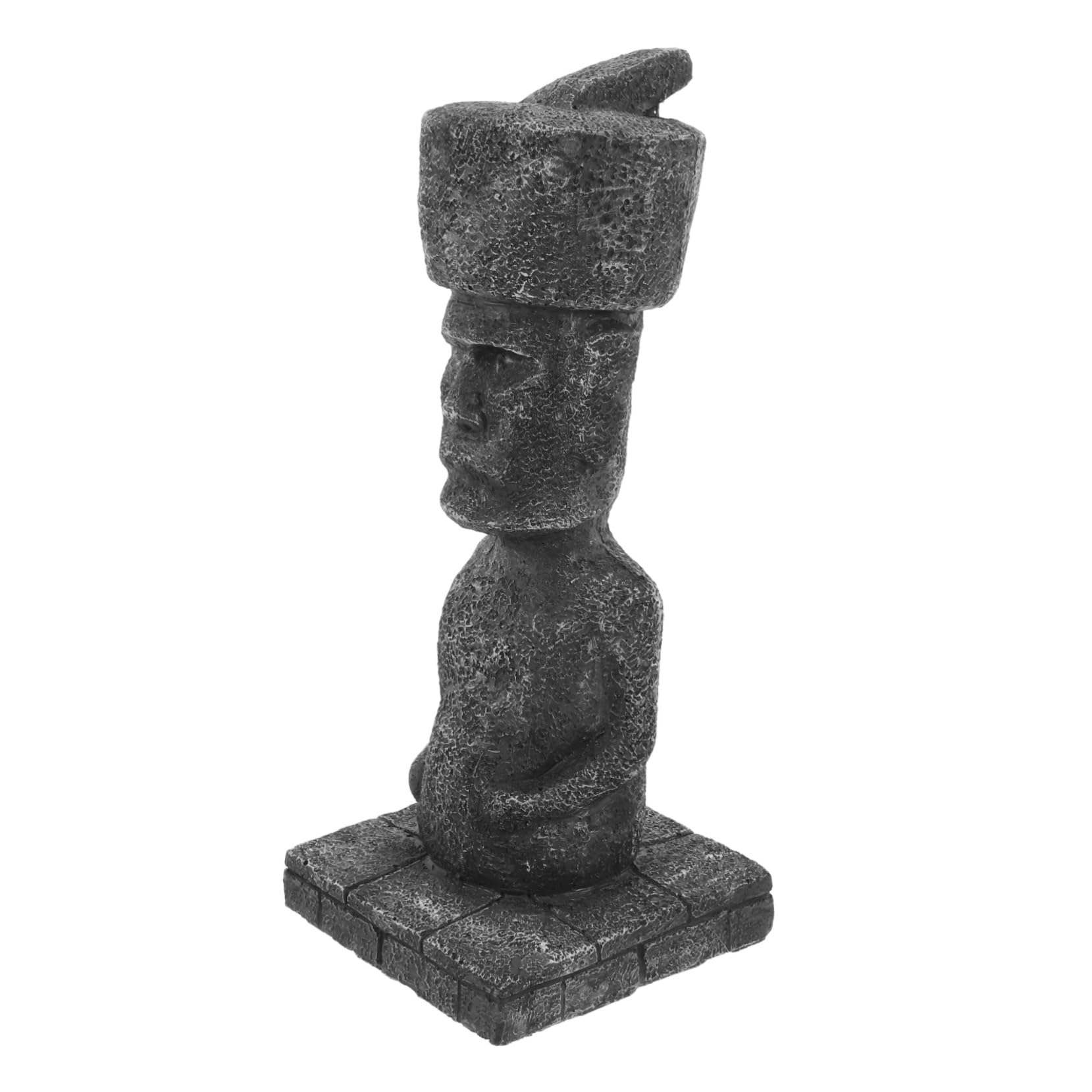 Ciieeo Statua Moai in Resina per Acquario, Decorazione Paesaggistica Antica, Effetto Realistico, Facile da Sistemare, per Casa e Ufficio