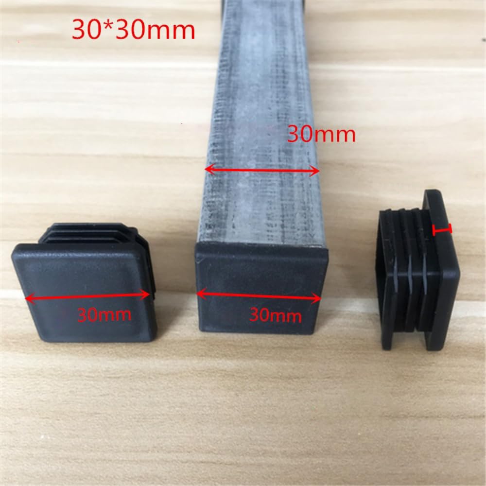 20 sztuk kwadratowych zaślepek do rur z tworzywa sztucznego, 100 x 100 mm, zaślepki do rur meblowych, nakładki na nogi stołowe, zaślepki lamelowe, zaślepki z tworzywa sztucznego, do rur