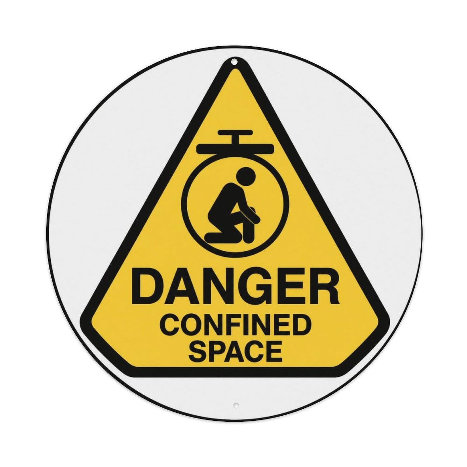 Olyhtr 8X8inch Classic Style Retro Badge Danger Confined Space British Safety Notice Metal Tin Sign