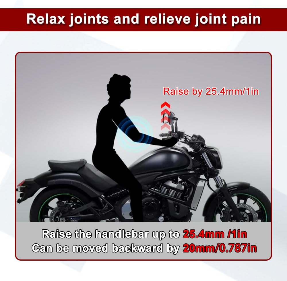 Xitomer 7/8'' 22mm Motorcycle ATV Dirt Bike Handlebar Risers With Clamps, Fit for Grom MSX125 / CRF 250L, KLR650, DRZ 400/S/V-Strom, FZ1 / FZ8 / TW