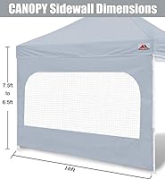 Vista 2 de SCOCANOPY Pared lateral para marco de toldo de 10 x 10 pulgadas, solo 3 paneles solares (gris)