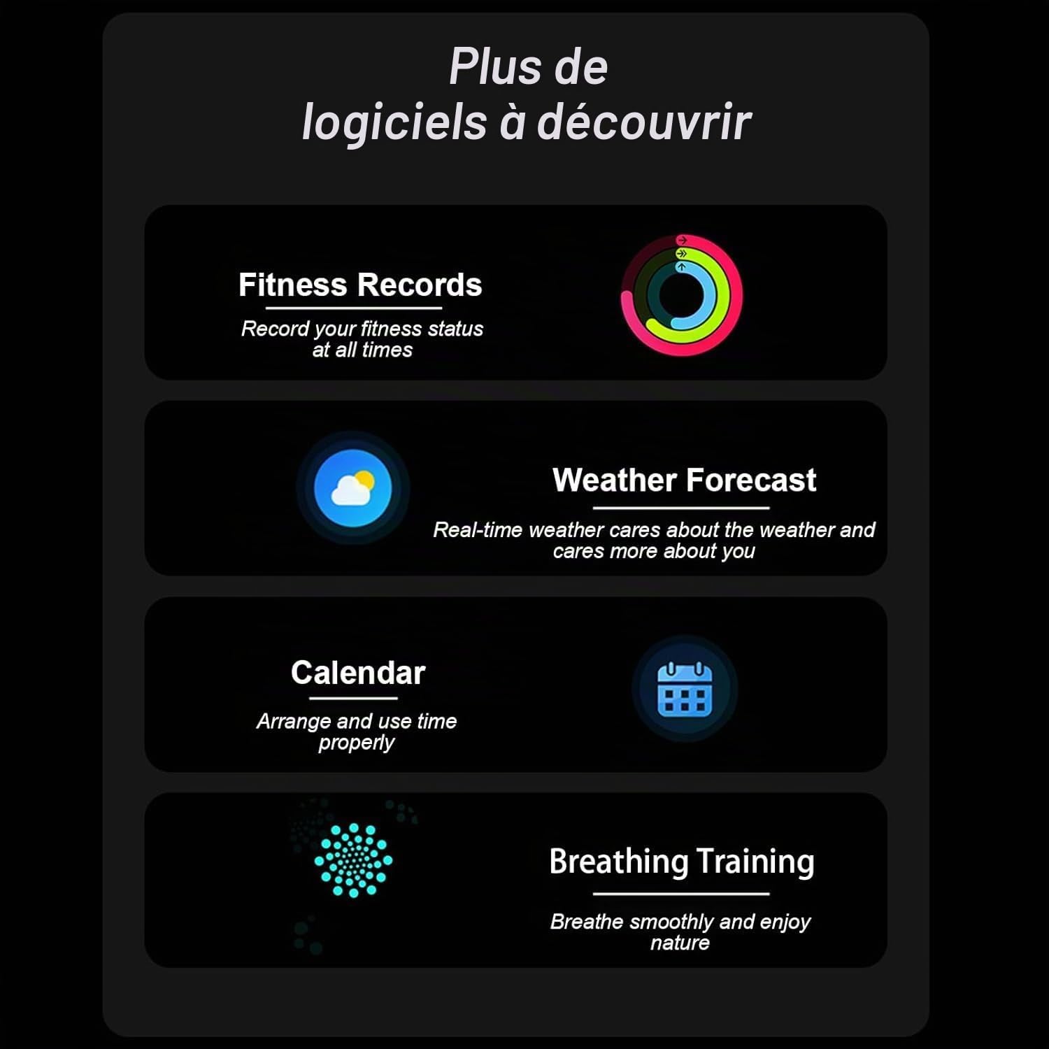 Montre Intelligente avec écouteurs, écran HD 2.01, Montre Intelligente 2 en 1 avec écouteurs, Moniteur d'activité Physique, NFC, Sommeil, Fréquence Cardiaque, Moniteur de