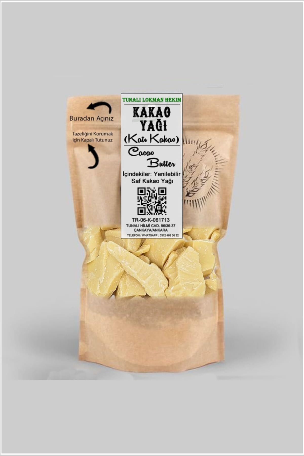 Katı Kakao - Saf Kakao Yağı - Yenilebilir - 1000 GR