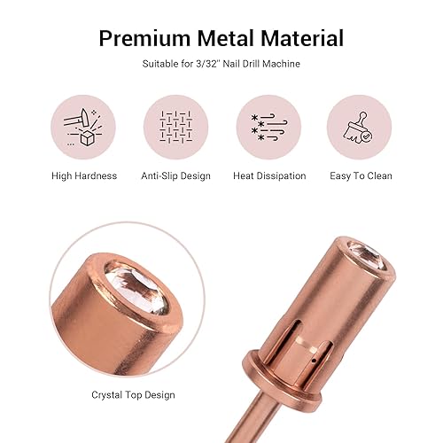 Miniatura 259 de MelodySusie 100 unidades de brocas de uñas, bandas de lijado para taladro de uñas, 120 bandas de lijado de lima de uñas de grano medio para uñas