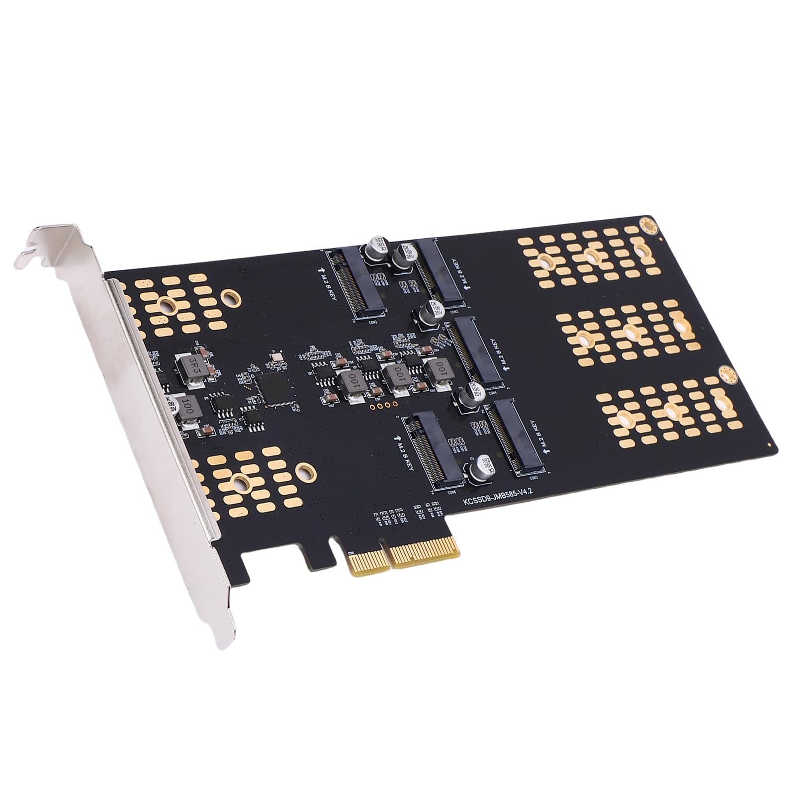 Ejoyous Adapter M.2 PCIe na M.2 SSD PCB Metalowa Karta rozszerzeń PCIe 5 Gniazd Obsługuje Dyski SSD 2280 2260 2242 2230 do Rozbudowy Pamięci Masowej Komputera Stacjonarnego i Przesyłania Danych