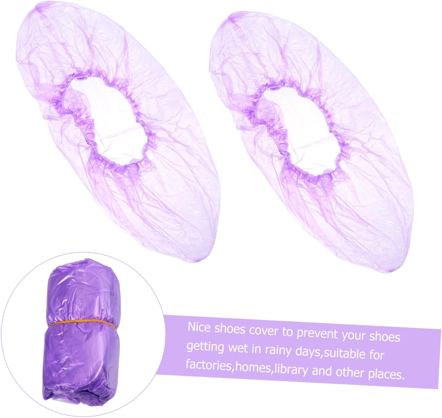 Outanaya 200pcs Disposable Non-Slip Shoe Covers Sturdy PE Indoor Booties for Home Use Waterproof and Dustproof Shoe Protection