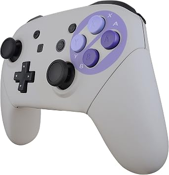 eXtremeRate Classics SNES Style Soft Touch Faceplate Backplate Handles for Nintendo Switch Pro Controller, DIY Housing Shell Grip and Buttons for Nintendo Switch Pro - Controller NOT Included