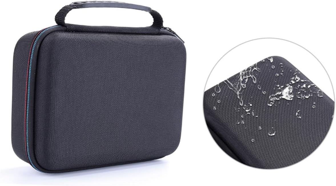 Hair Clipper Storage Box Shockproof Shaver Carrying Case Double Zipper Hard Mesh Pocket for Accessories for Electric Shavers Black