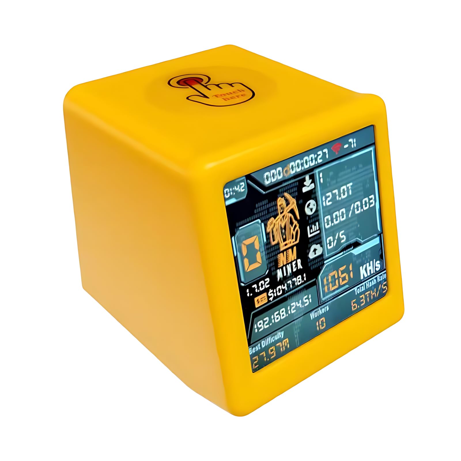 NMMiner NerdMiner Upgrade 987 /S Hashrate 2.8 Inch Smart Display Bitcoin Crypto Solo Lottery Miner NerdMiner,1 x NerdMiner with Case 1 x Data Cable (Random Color,Specified color is not accepted