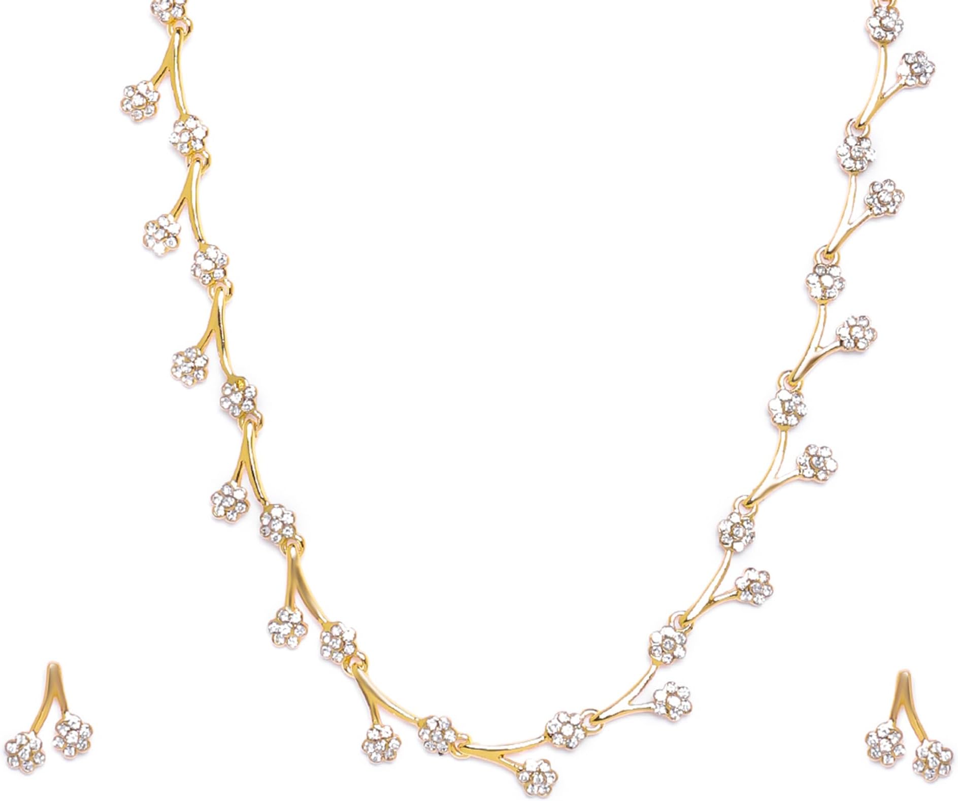 Estele Jewellery Sets for Women Gold Plated Bridal Necklace Jewellery Set with Earrings