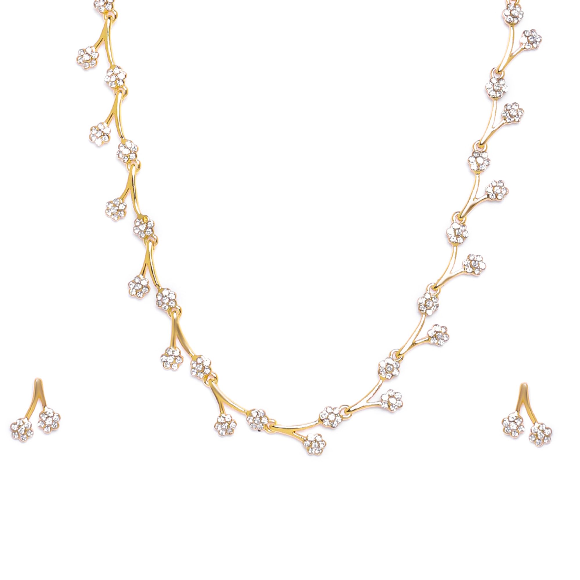 EsteleJewellery Sets for Women Gold Plated Bridal Necklace Jewellery Set with Earrings
