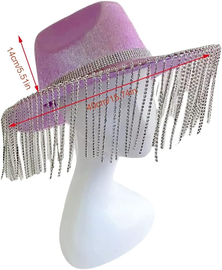 Tassel Cowboy Hat Tassel Cowgirl Hat Bachelorette Party Hat Glitter Cowgirl Hat