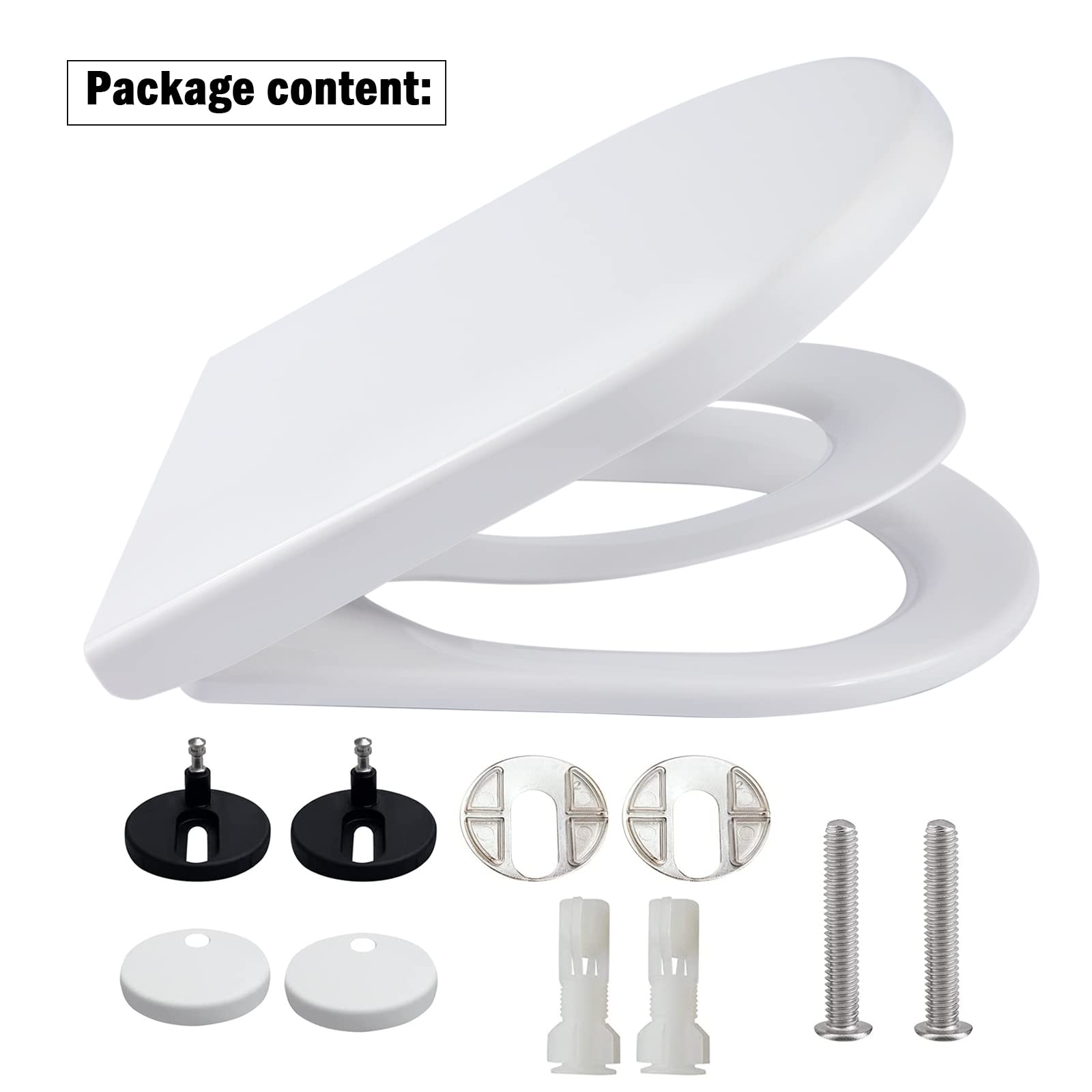 Sedile WC a forma di D con sedile per bambini integrato per imparare a usare il vasino, sedile per bambini con chiusura ammortizzata, sgancio rapido, rimovibile, igienico, compatibile con il Regno