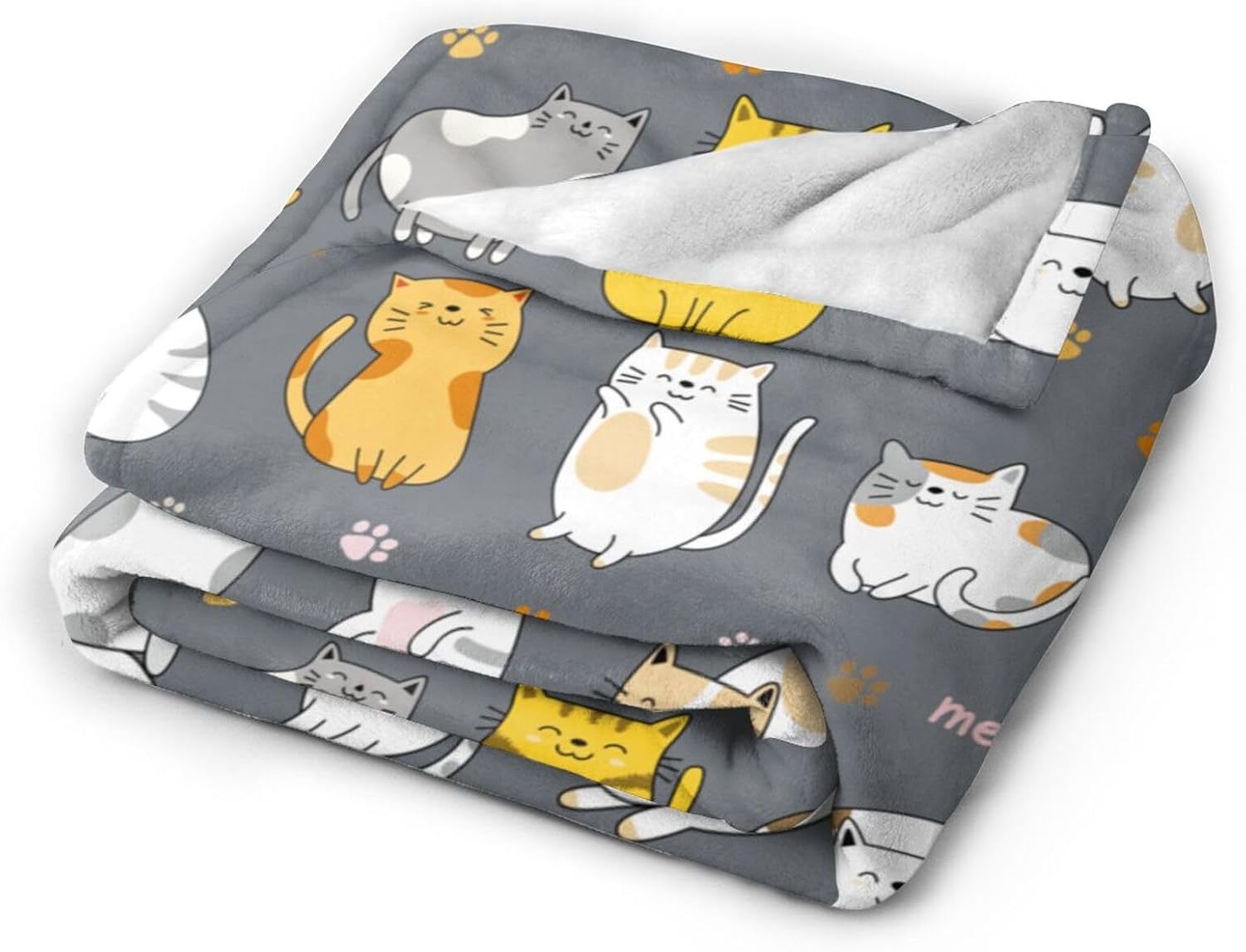 Cat Pattern Throw Blanket Gifts for Men Women Boy Girl Kid Soft Warm Flannel Fleece Blankets for Bed, Sofa, Couch, Travel, Camping 60x50 Inches - Image 3